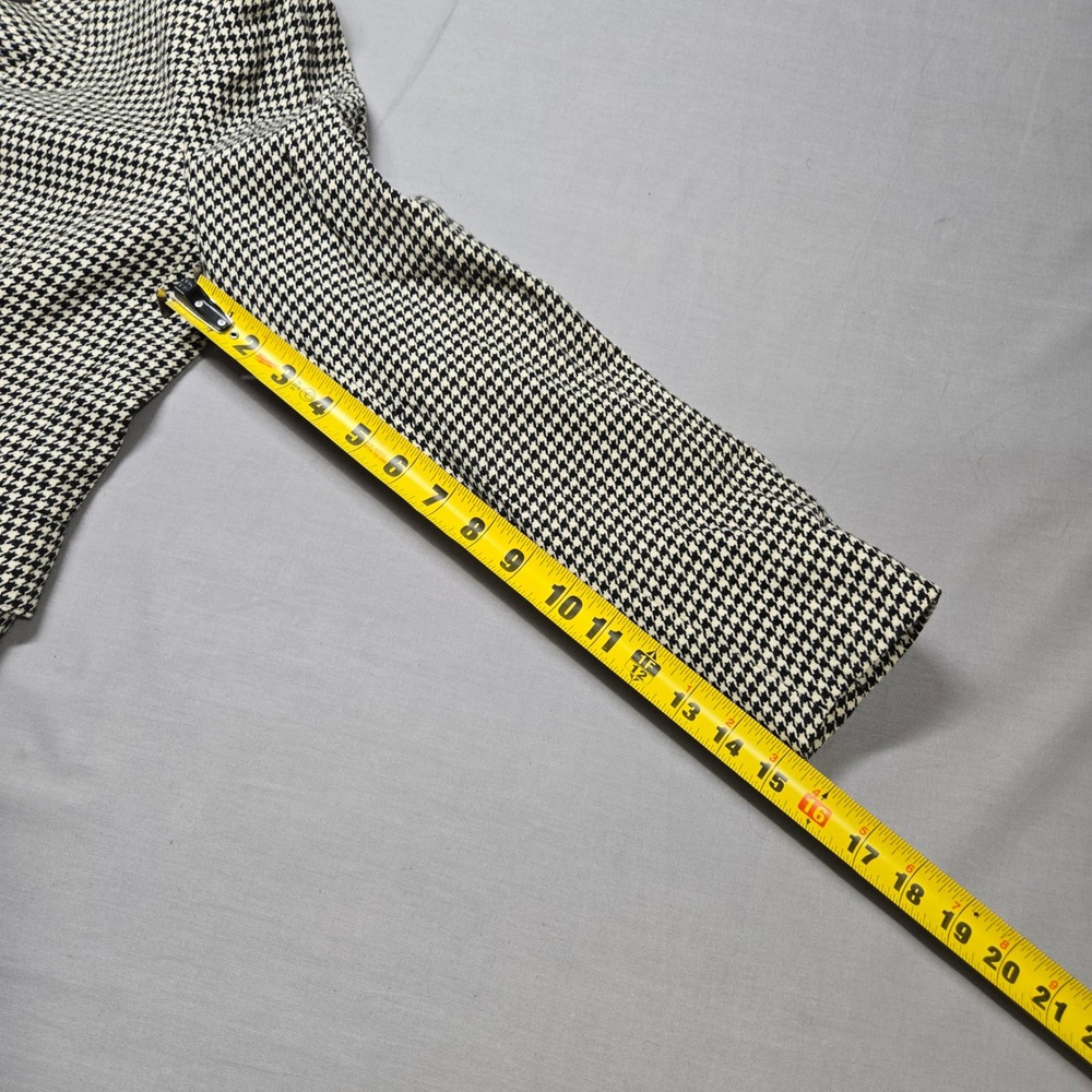 Vintage JOAN & DAVID Houndstooth Cropped Blazer 100% Lambswool Made in Italy - Picture 12 of 15